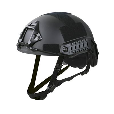 Kask spadochroniarza FAST plastikowy kompletny rzep BLACK