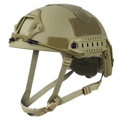 Kask spadochroniarza FAST plastikowy kompletny rzep COYOTE