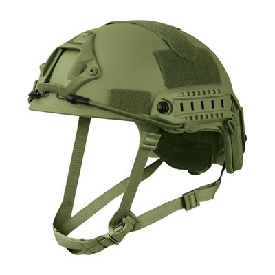 Kask spadochroniarza FAST plastikowy kompletny rzep ZIELONY