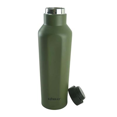 Butelka sześciokątna MILITARY izolowana NEREZ 500ml ZIELONA