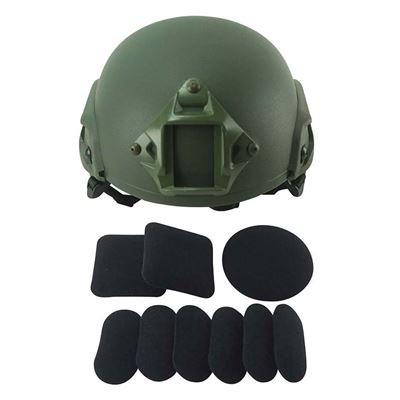Kask MICH 2000 kompletny plastikowy ZIELONY