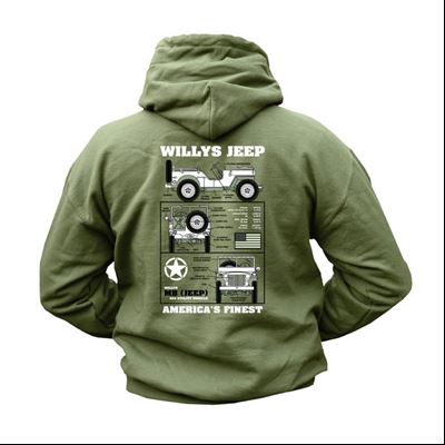 Bluza z kapturem WILLYS JEEP ZIELONA