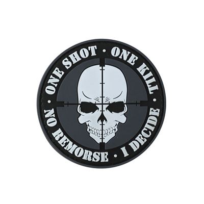 Naszywka ONE SHOT-ONE KILL plastikowa VELCRO CZARNA