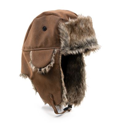 Czapka dziecięca POLAR EXPO pilotka BRĄZOWA rozmiar 54