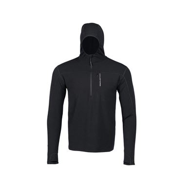 Funkcjonalna bluza z kapturem i zamkiem błyskawicznym LOCHSA MERINO BLACK