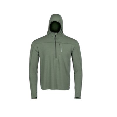 Funkcjonalna bluza z kapturem i zamkiem błyskawicznym LOCHSA MERINO LODEN GREEN