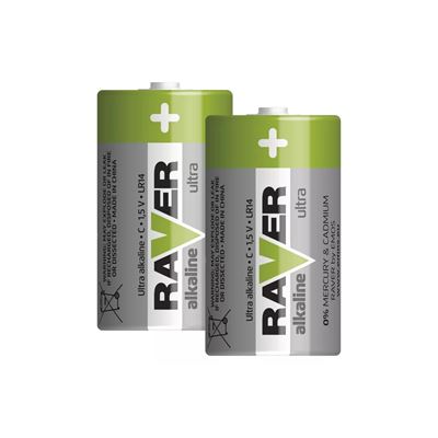 Bateria alkaliczna RAVER 1,5V "small mono C" / LR14 blister 2szt