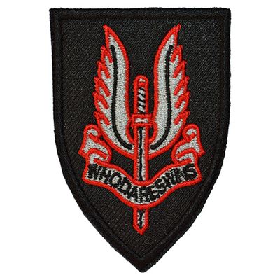 Patch SAS srebrno-czerwony