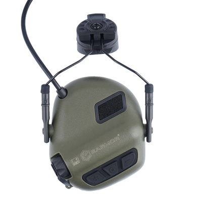 Słuchawki elektroniczne M32H PLUS z mocowaniem na kask ZIELONE