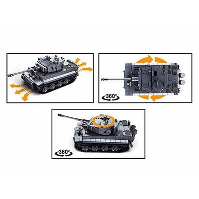 Zestaw do budowy ciężkiego czołgu PANZERKAMPFWAGEN VI TIGER RC na zdalne sterowanie Sluban M38-B0851 4