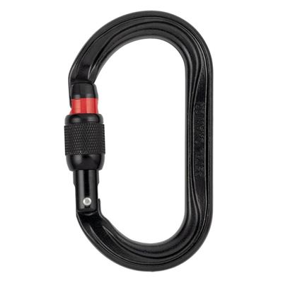 Karabinek OXAN ze stalowym zamkiem SCREW-LOCK BLACK