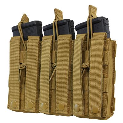 Potrójna torba MOLLE na zapasy. 3xM4 otwarta COYOTE