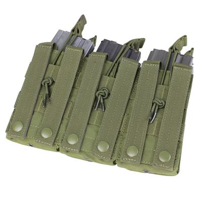 Potrójna torba MOLLE na zapas. 6xM16 otwarta ZIELONA