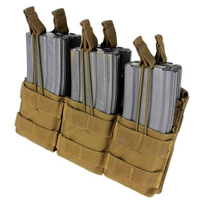 Potrójna kabura MOLLE na 6xM16 otwarta COYOTE