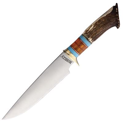 Nóż ze stałym ostrzem Bowie CROWN STAG