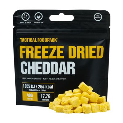 Żywność liofilizowana suszone kawałki sera cheddar
