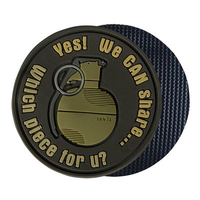 Naszywka "WE CAN SHARE" na rzep z tworzywa sztucznego