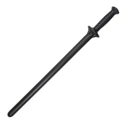 Pałka prosta z osłoną ochronną 63 cm CZARNA