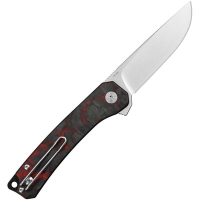 Nóż OSPREY z gładkim ostrzem G10/CF BLACK/RED