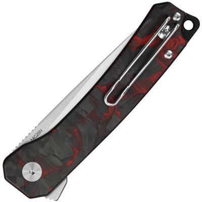 Nóż OSPREY z gładkim ostrzem G10/CF BLACK/RED