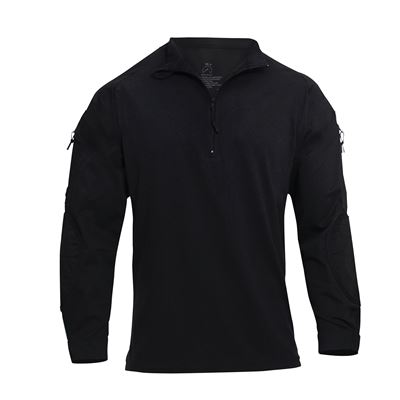 Koszula taktyczna z zamkiem błyskawicznym AIRSOFT COMBAT BLACK