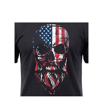 Koszulka z motywem USA brodata czaszka BLACK