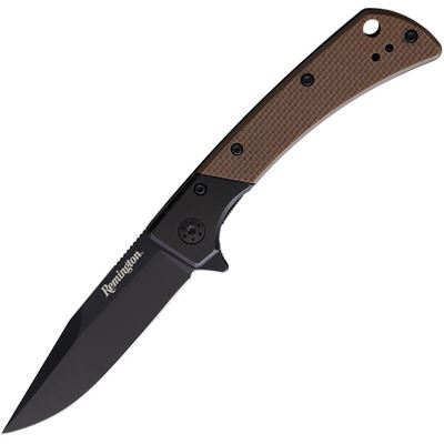 Nóż EDC REMINGTON z gładkim ostrzem TAN/BLACK
