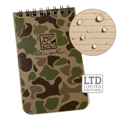 Wodoodporny notatnik TOP-SPIRAL 3x5" mały Duck Camo