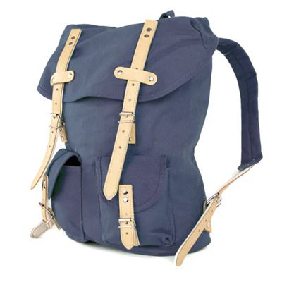 Plecak HIKING 15l z elementami skórzanymi NIEBIESKI