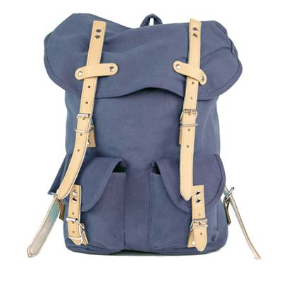 Plecak HIKING 15l z elementami skórzanymi NIEBIESKI
