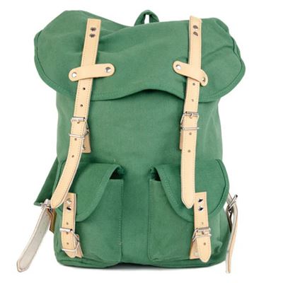 Plecak HIKING 15l z elementami skórzanymi ZIELONY
