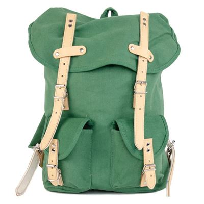 Plecak HIKING 15l z elementami skórzanymi ZIELONY