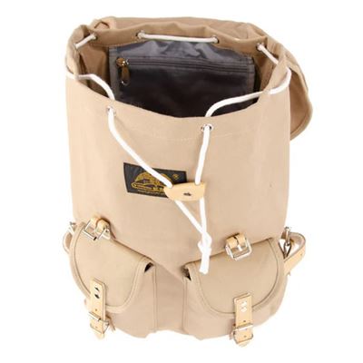 Plecak HIKING 15l z elementami skórzanymi KHAKI