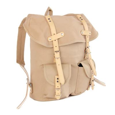 Plecak HIKING 15l z elementami skórzanymi KHAKI