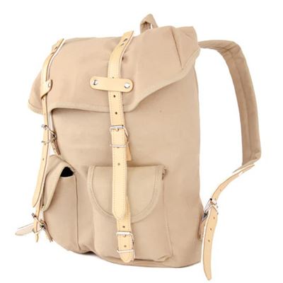 Plecak HIKING 15l z elementami skórzanymi KHAKI