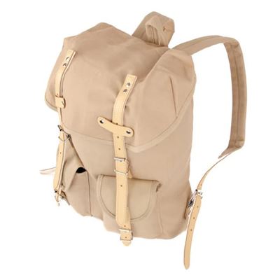 Plecak HIKING 15l z elementami skórzanymi KHAKI