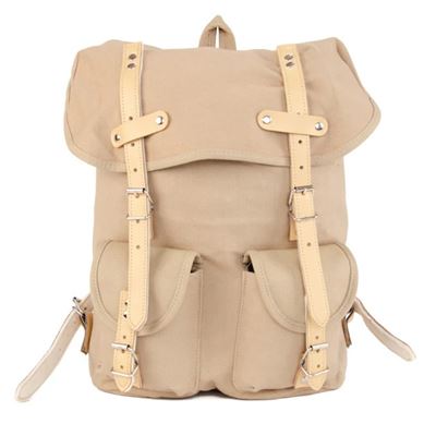 Plecak HIKING 15l z elementami skórzanymi KHAKI