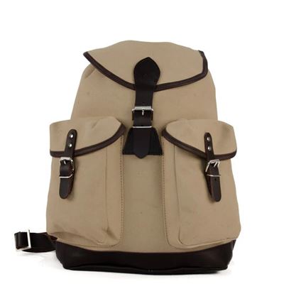 Plecak TRUCKSACK 14l z elementami skórzanymi KHAKI/ciemnobrązowa skóra