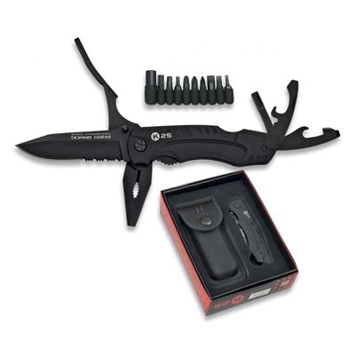Nóż narzędziowy TACTICA TOOLS z zestawem bitów BLACK