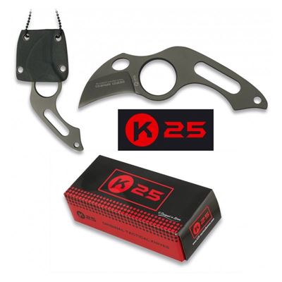 Nóż K25 31849 z łańcuszkiem na szyję BLACK