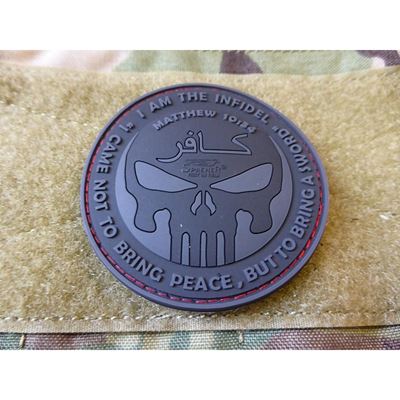 Plastikowa naszywka INFIDEL PUNISHER BLACK