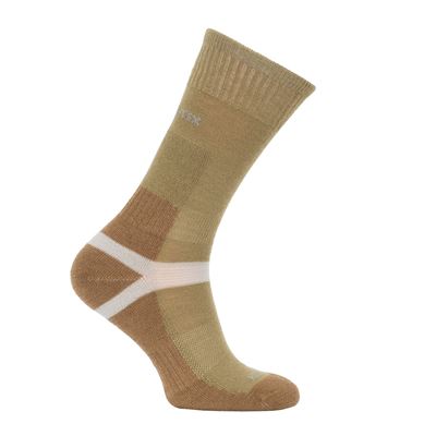 Skarpety MERINO ZIELONE/BRĄZOWE