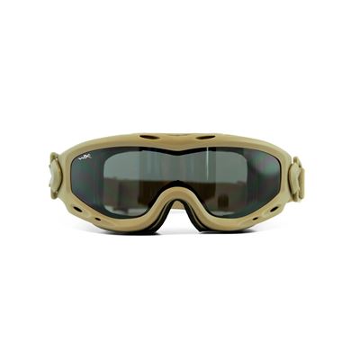Gogle taktyczne SPEAR DUAL LENS zestaw 3 okularów oprawka TAN