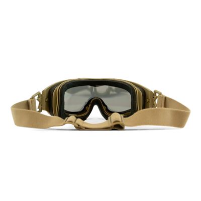 Gogle taktyczne SPEAR DUAL LENS zestaw 3 okularów oprawka TAN