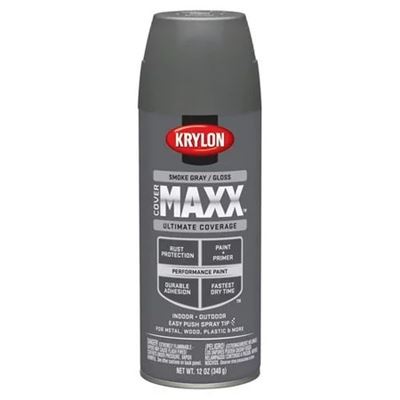 KRYLON COVERMAXX® farba maskująca w sprayu SZARY POŁYSK