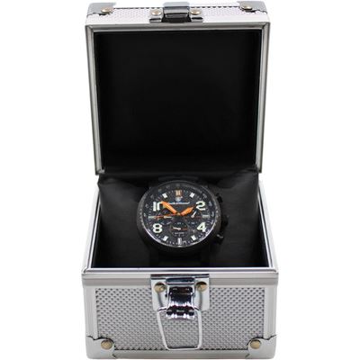 Gumowy pasek do zegarka CHRONOGRAPH CZARNY