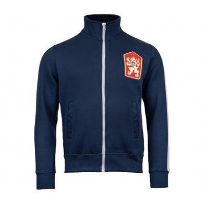 Retro czechosłowacka bluza z kapturem w paski NIEBIESKA