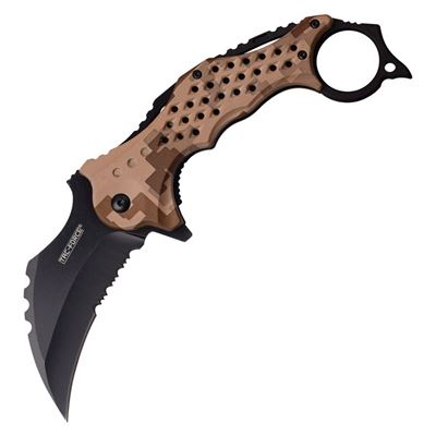 Nóż składany KARAMBIT TAC-FORCE z ostrzem combi DESERT