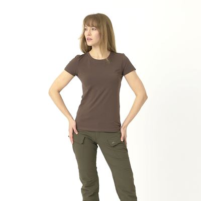 T-shirt damski ORGANIC SLIM EARTH BROWN