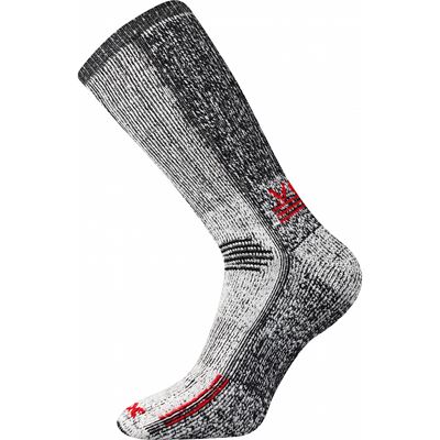 Skarpety z wełny merynosów ORBIT, COOLMAX® GREY/RED